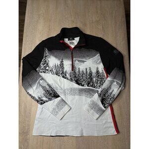 Newland Quarter Zip Baselayer Black White Ski Slope Size Medium